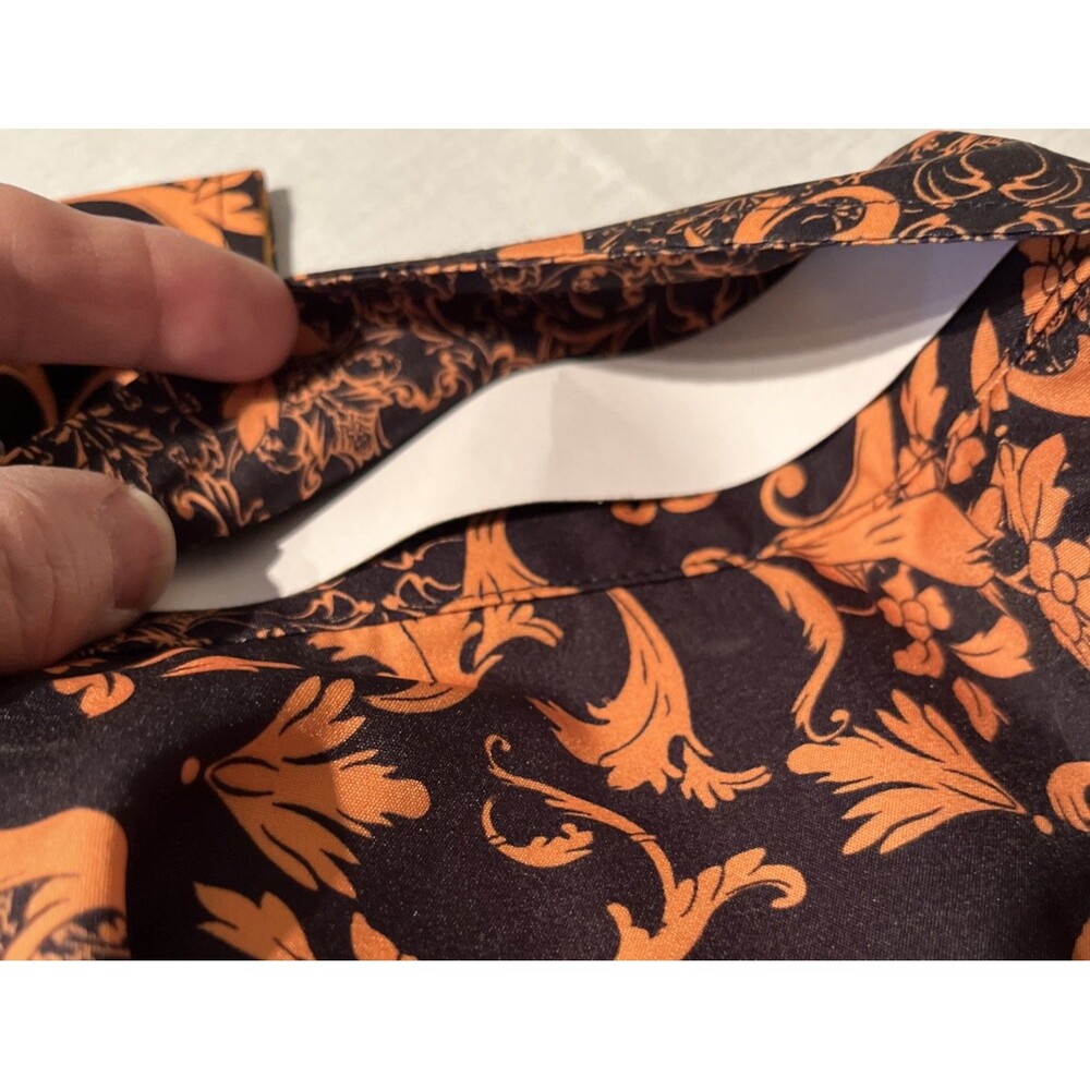 ACE of Diamond Women’s Western Snap Up Shirt Large Orange Black Floral Rodeo NEW - Picture 10 of 10